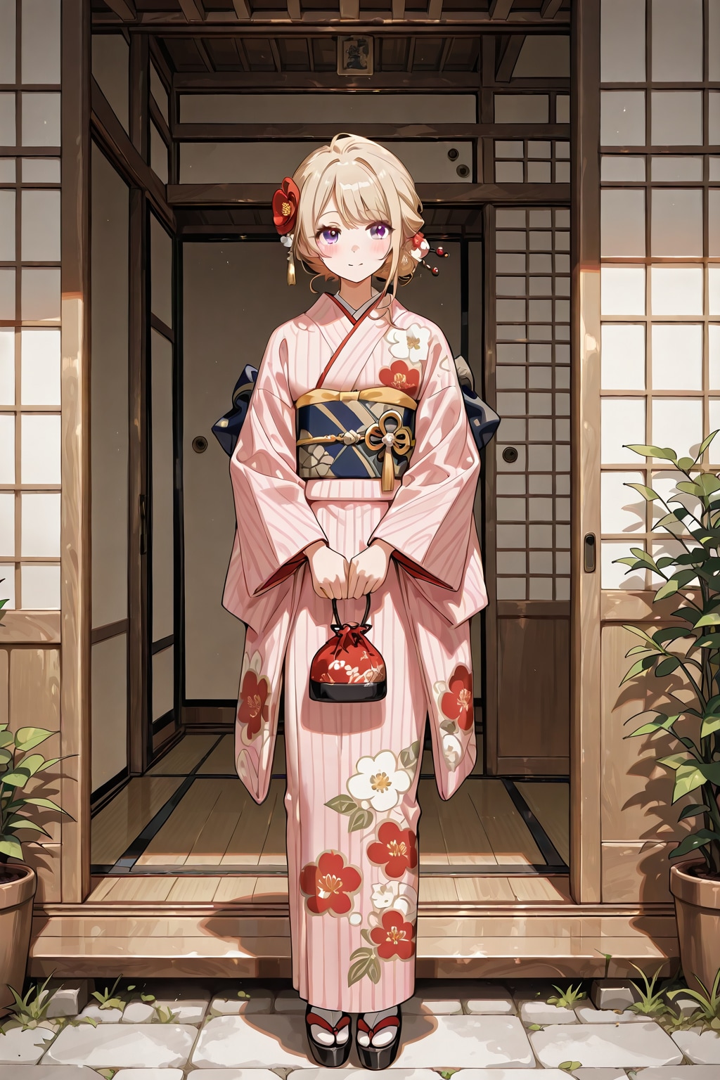 「日本の着物美人」の全身写真