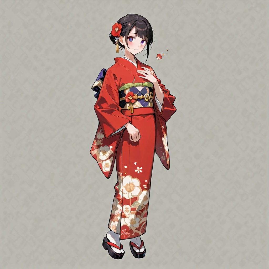 「日本の着物美人」の全身写真