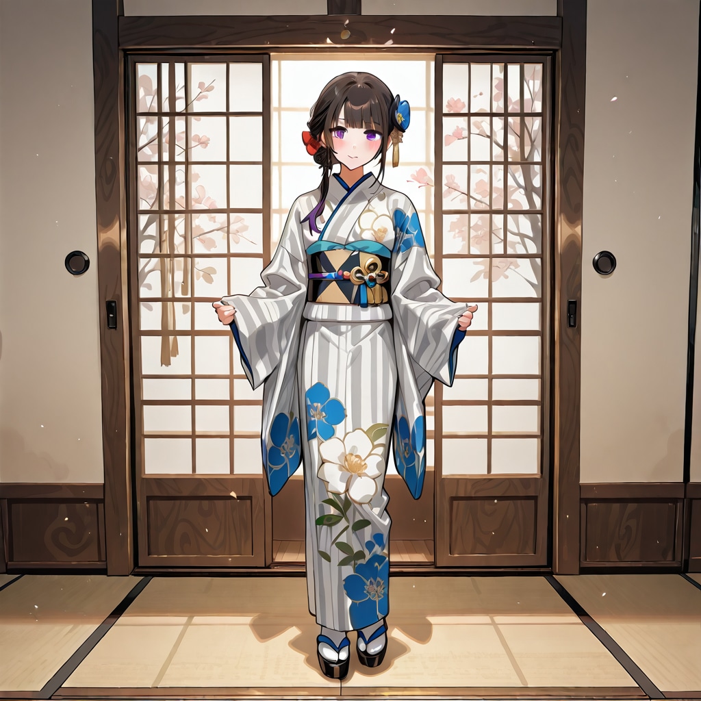 「日本の着物美人」の全身写真