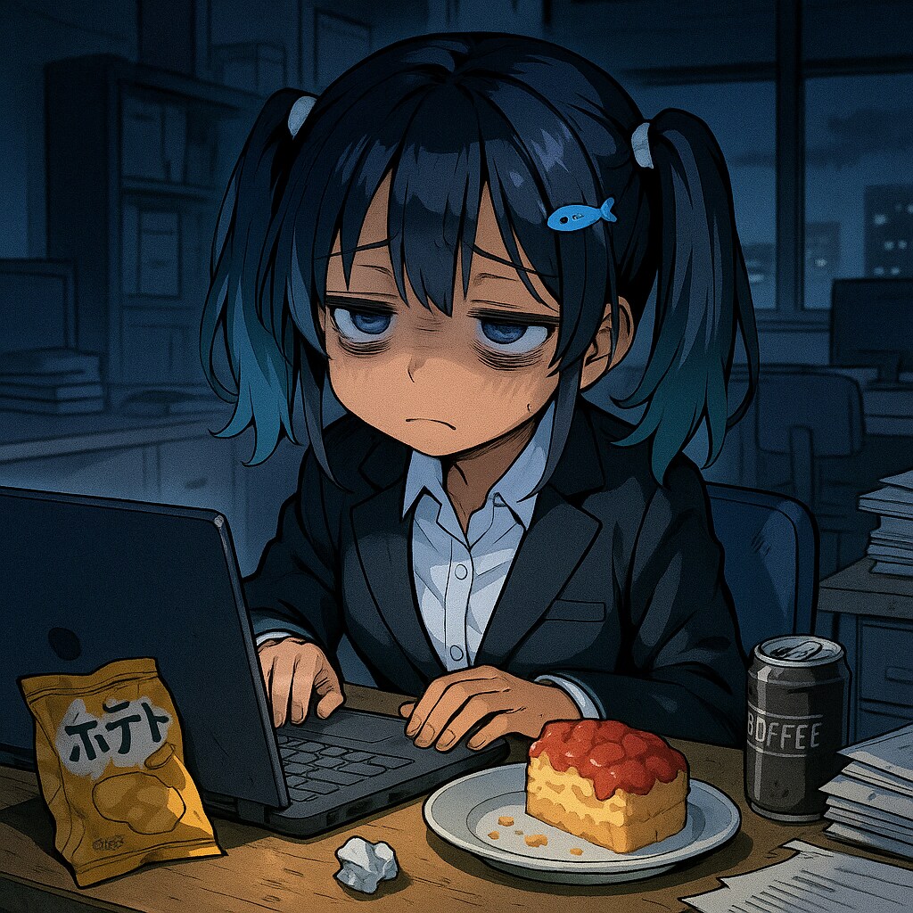 (夢オチ)仕事に追われるこなつちゃん | の人気AIイラスト・グラビア