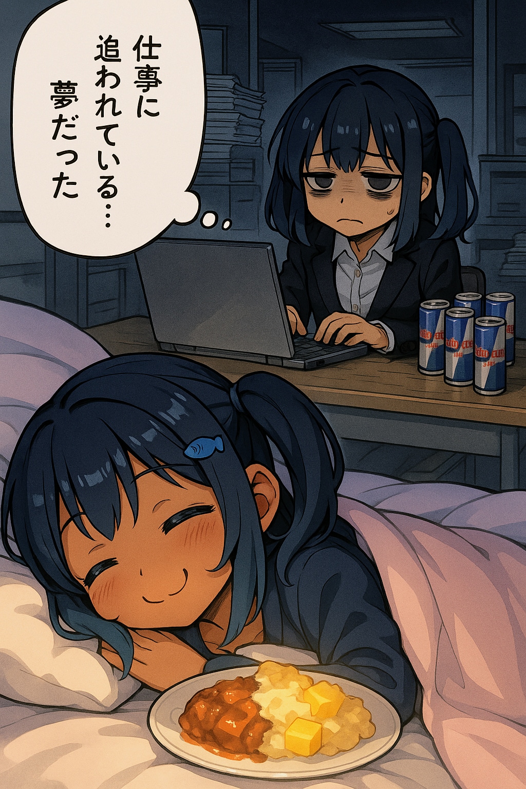 (夢オチ)仕事に追われるこなつちゃん