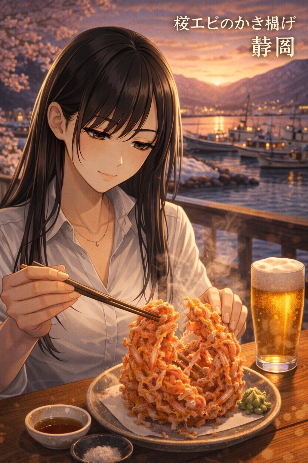 今宵の一品。静岡の「桜エビのかき揚げ」 | の人気AIイラスト・グラビア