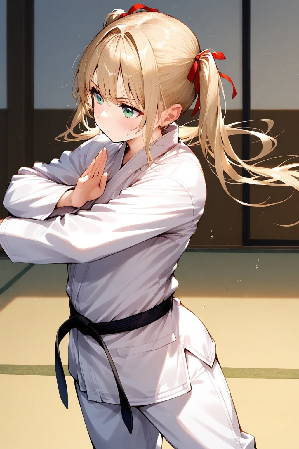 柔道をしている女の子