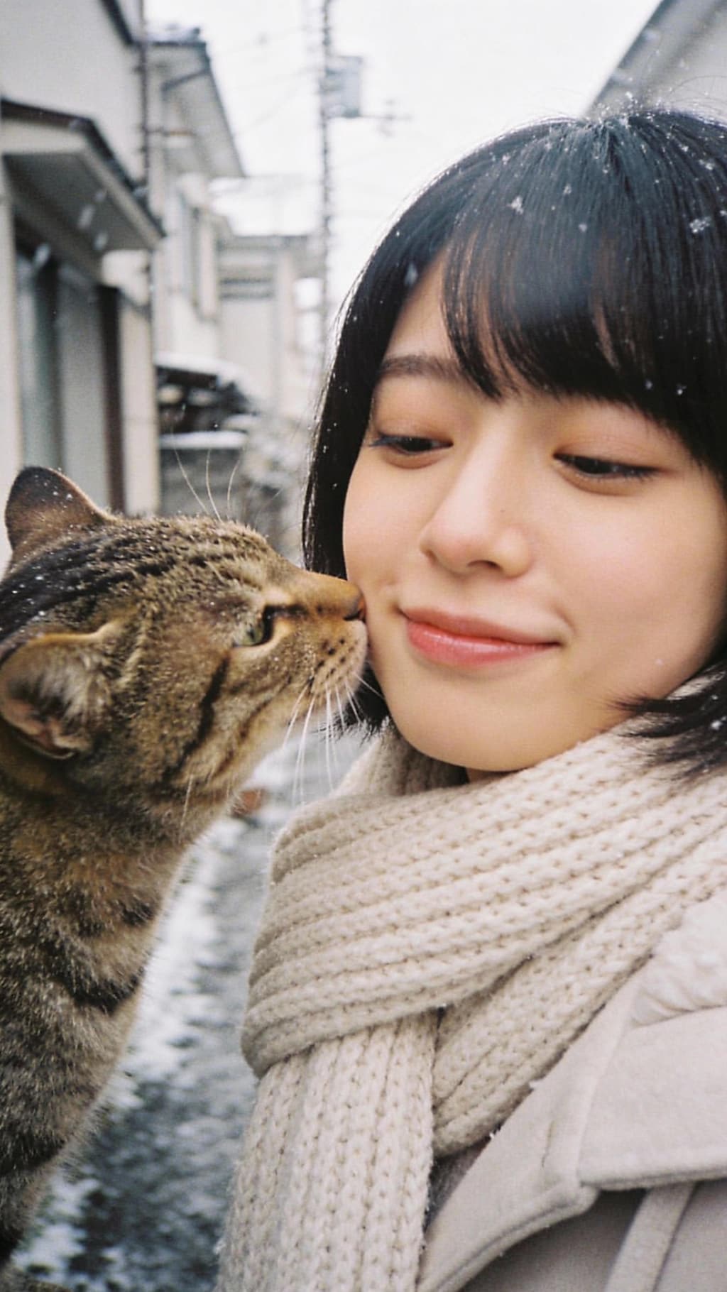 Guardian Cat Under the Winter Sky