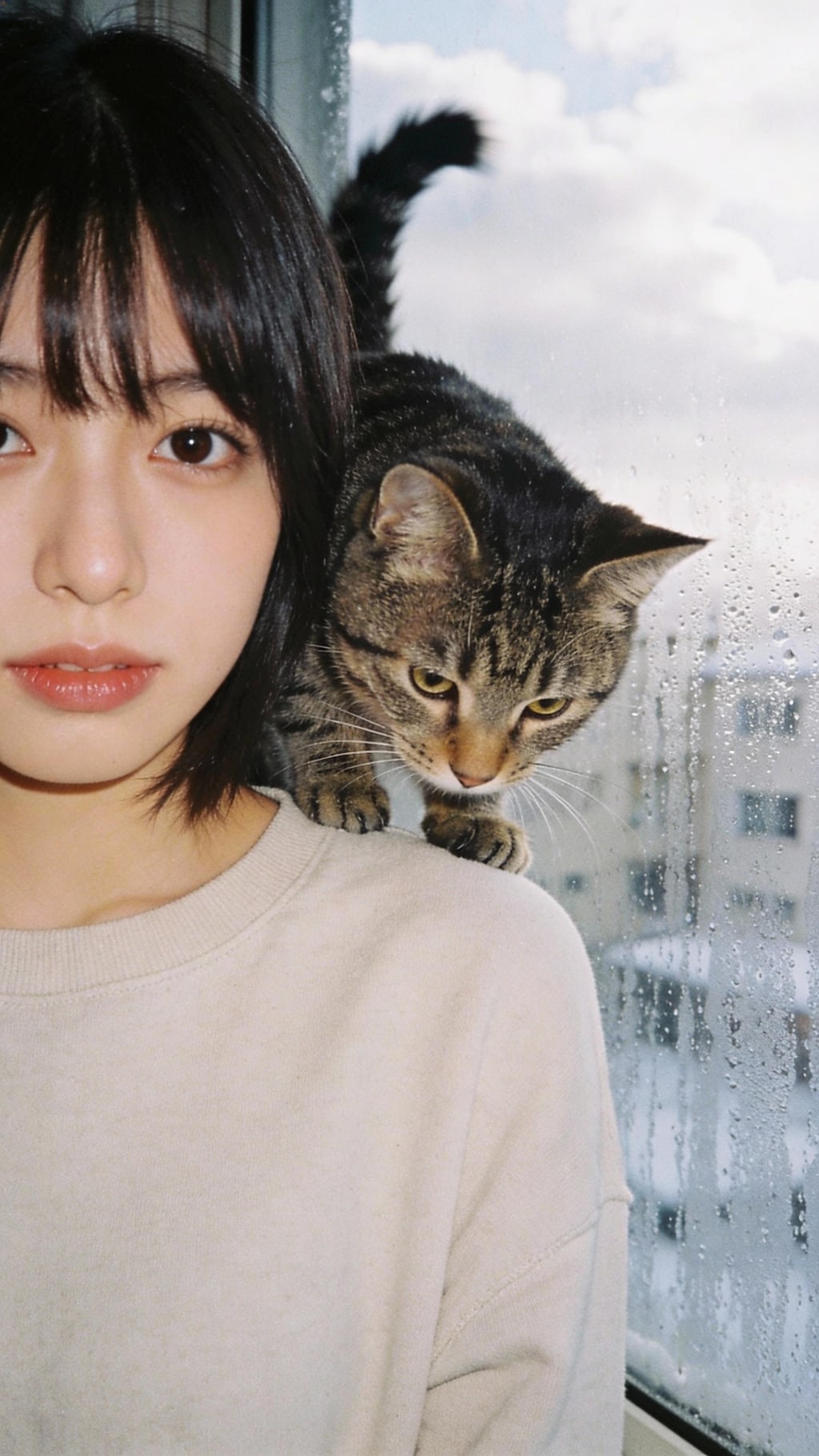 Guardian Cat Under the Winter Sky