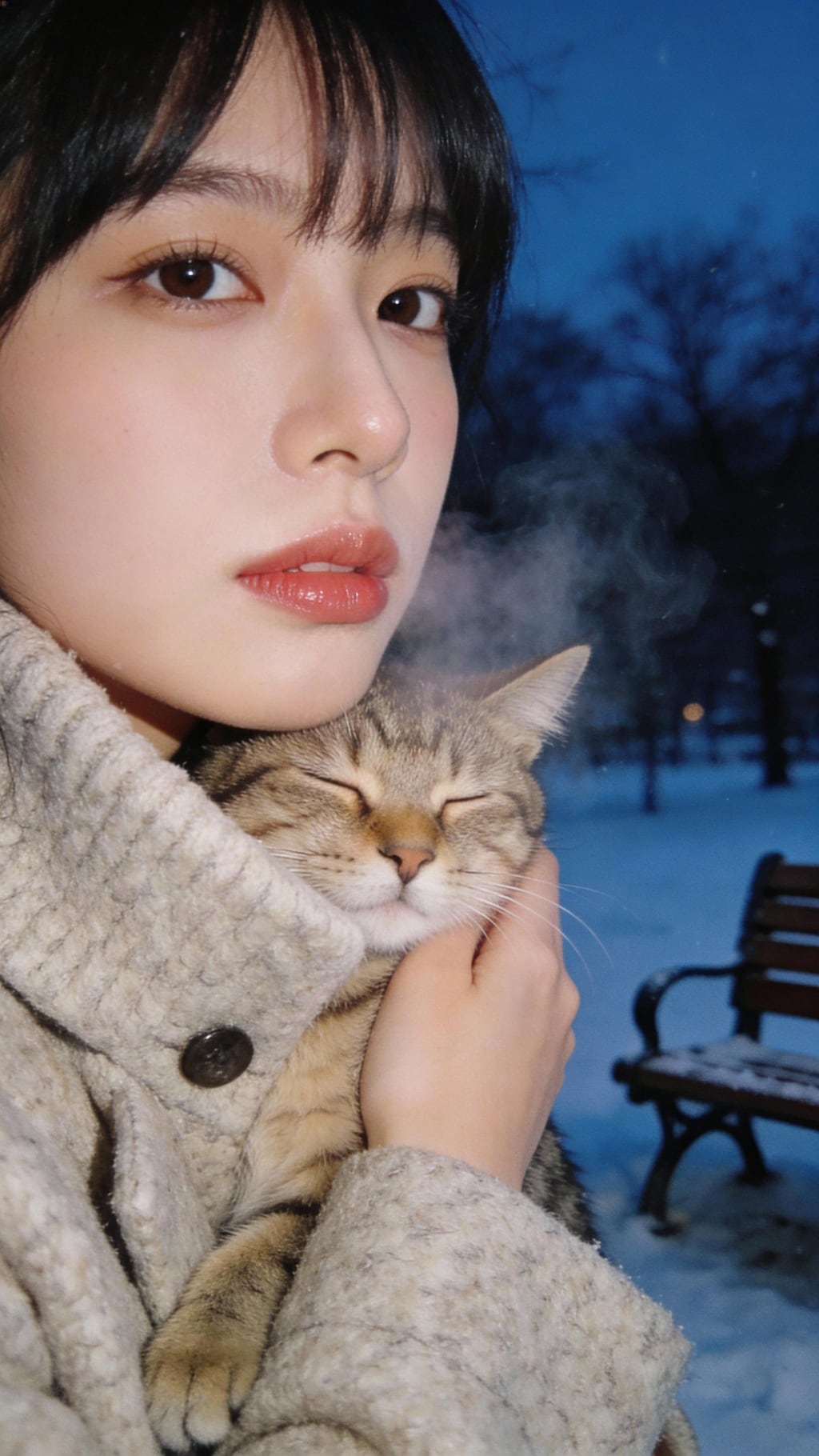 Guardian Cat Under the Winter Sky