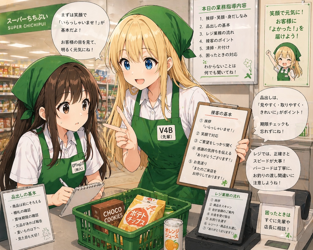 チャトピちゃんとGPTimages2.0ちゃんとV4Bちゃん