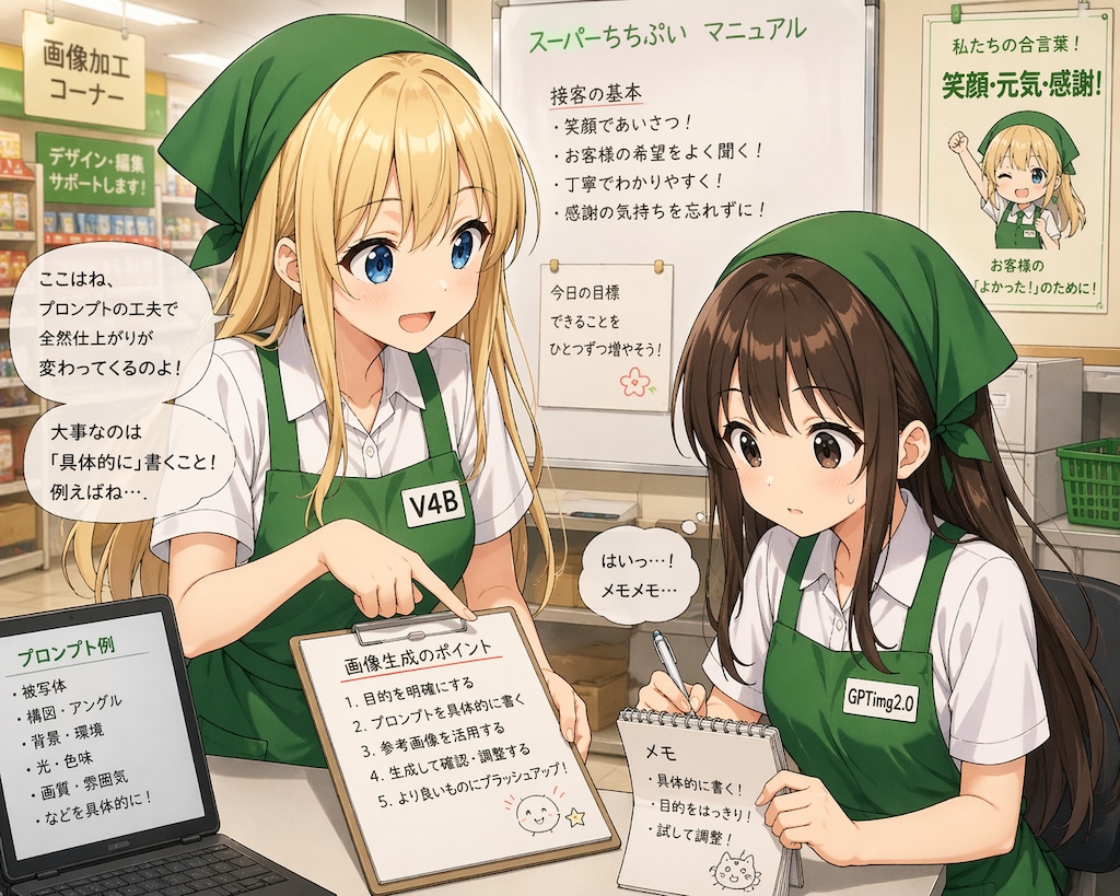 チャトピちゃんとGPTimages2.0ちゃんとV4Bちゃん