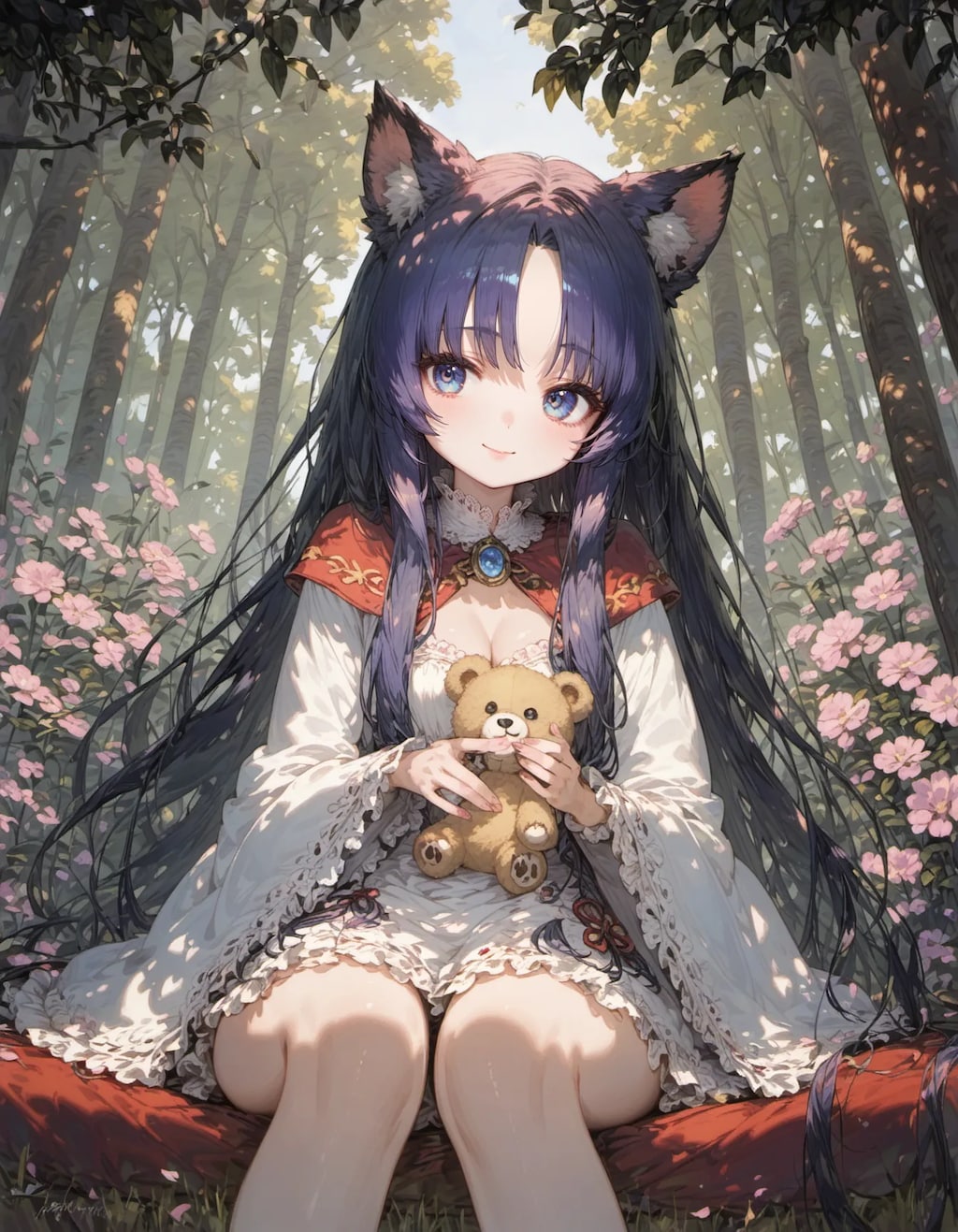 Forest Fawn with Teddy Bear