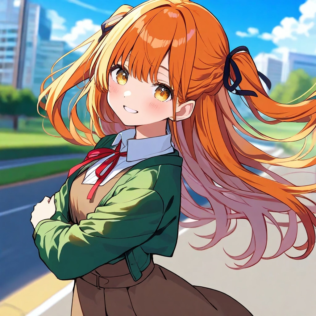 風になびく髪