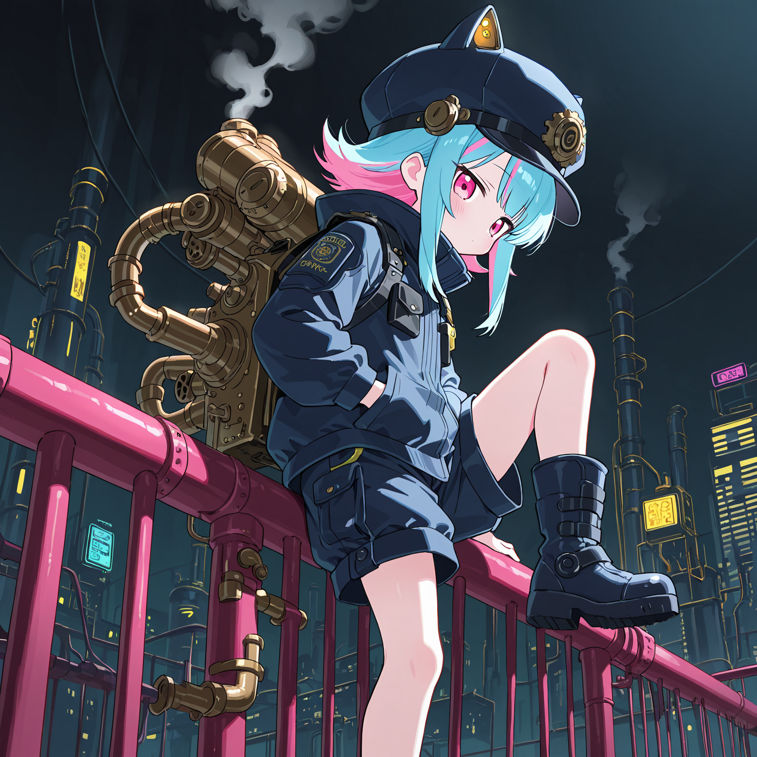 【警察官】スチームでサイバーな世界の警官 | の人気AIイラスト・グラビア