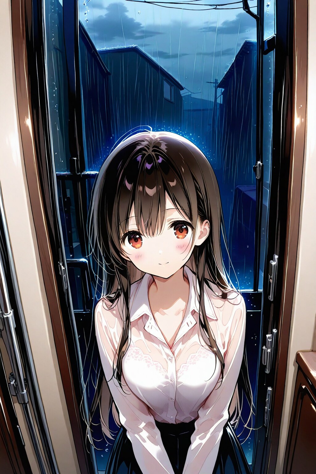 急な雨の中帰宅 | の人気AIイラスト・グラビア