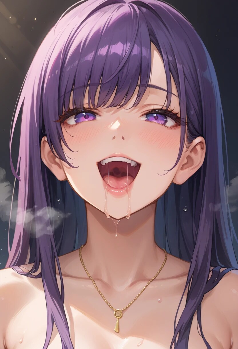 大きく口を開けて