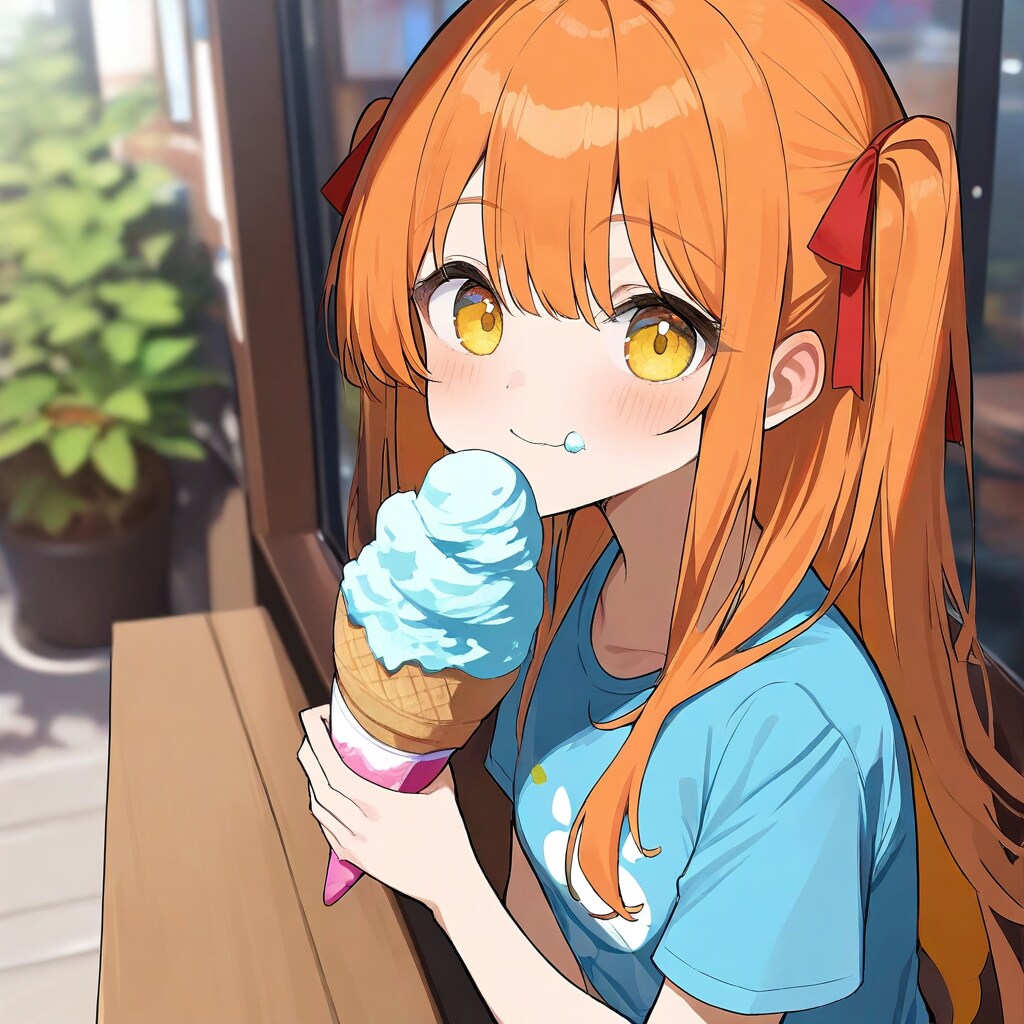 アイスクリームを食べるゆりか