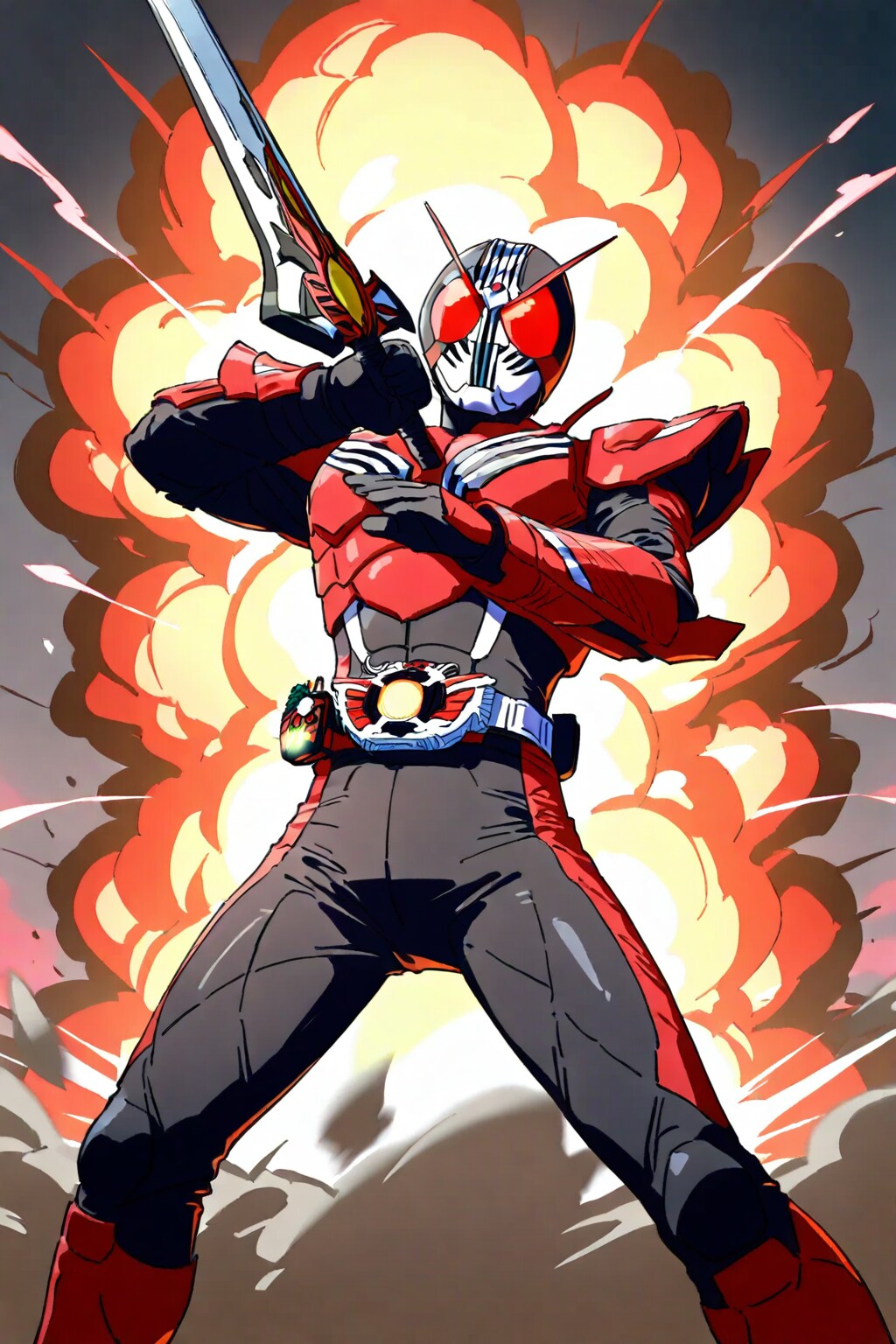 仮面ブラザーレッドヘアーその２ | の人気AIイラスト・グラビア