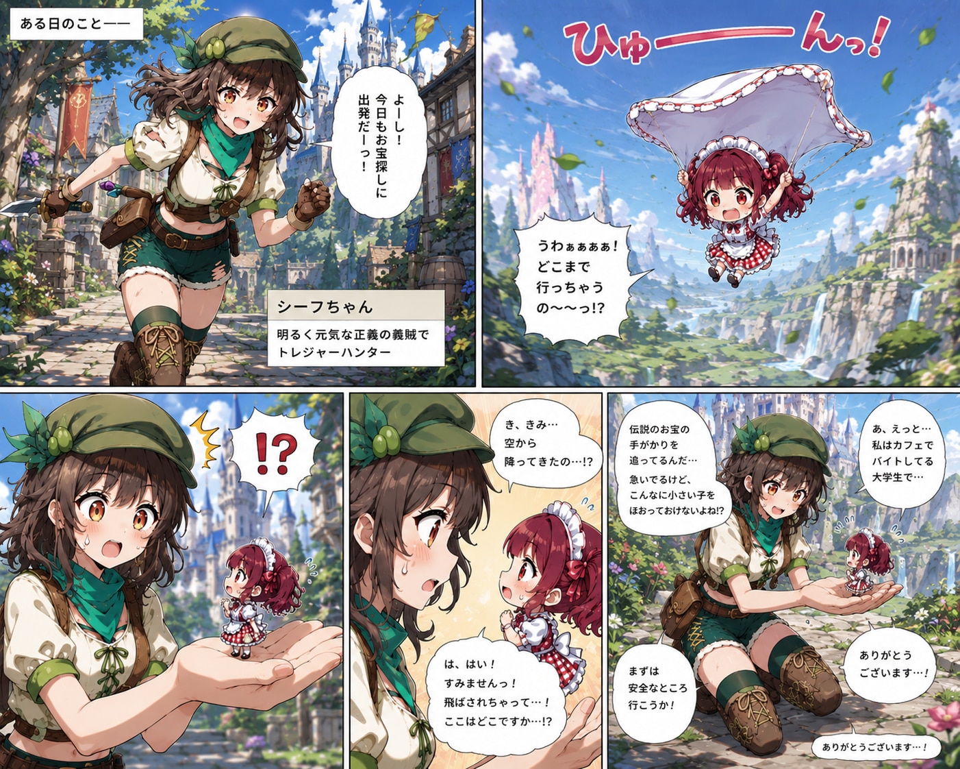 小さいリボンちゃんとシーフちゃん、その1 | の人気AIイラスト・グラビア