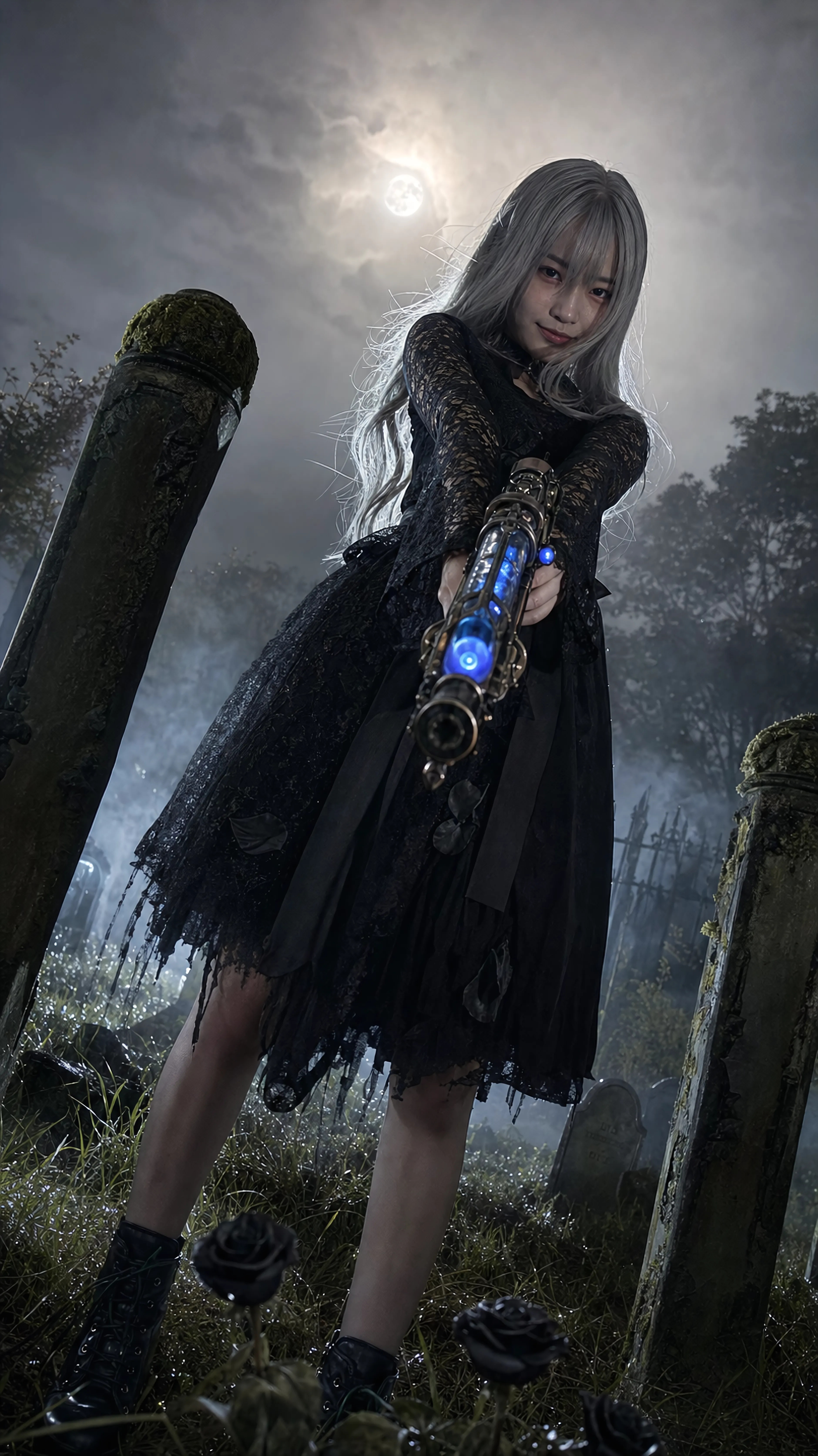 Moonlit Hunter of Black Roses | の人気AIイラスト・グラビア