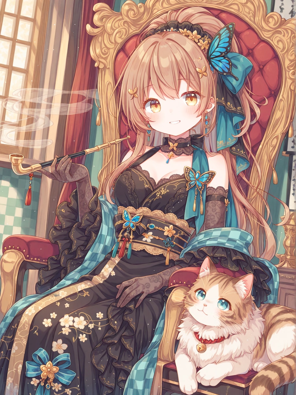 優雅に燻るキセルの白煙