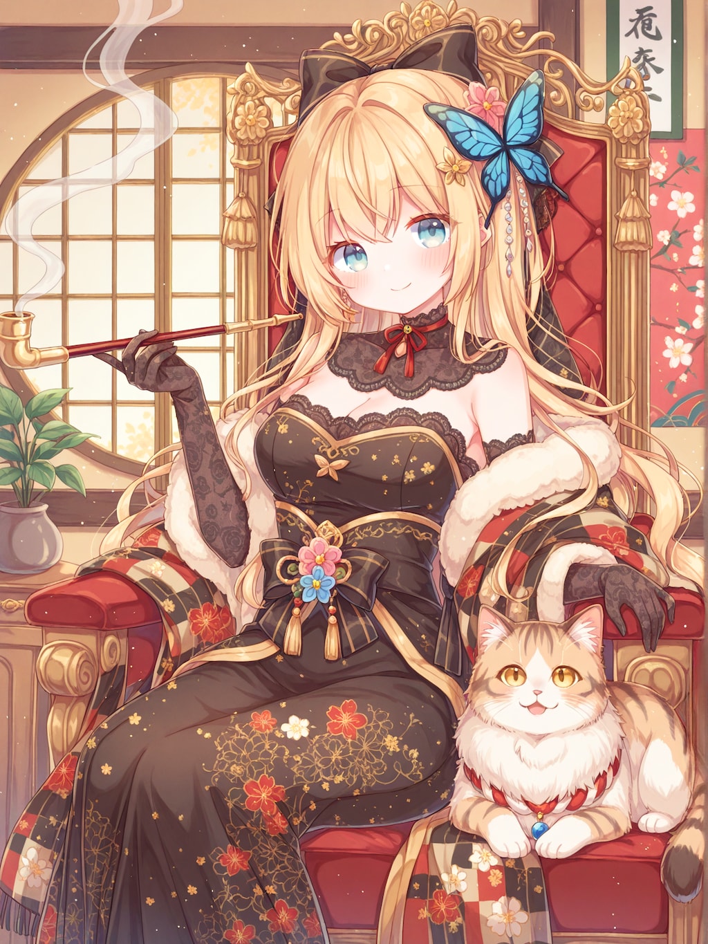 優雅に燻るキセルの白煙