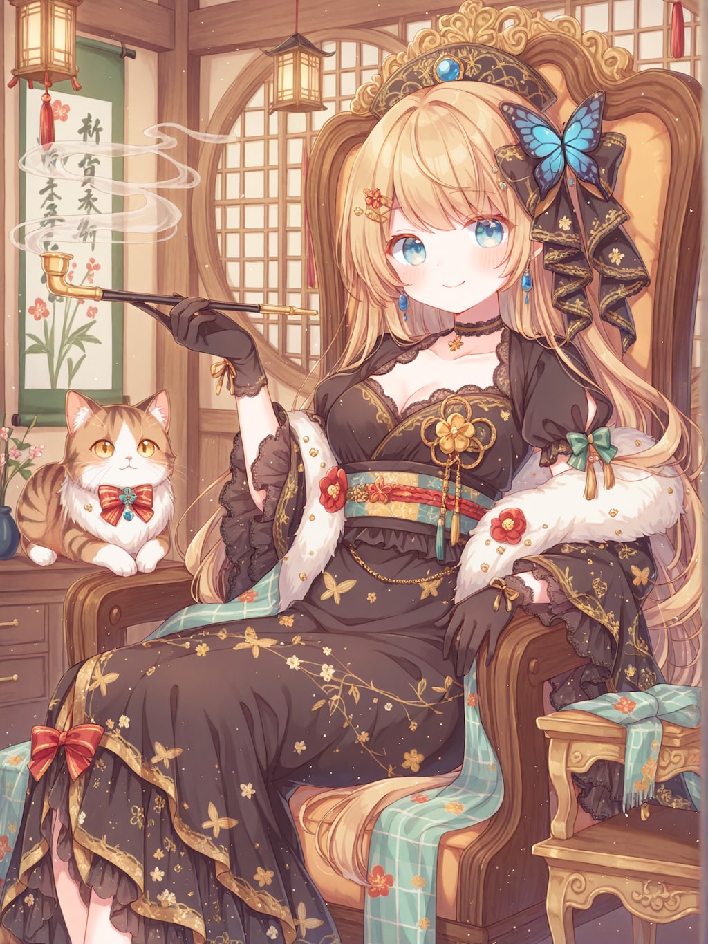 優雅に燻るキセルの白煙