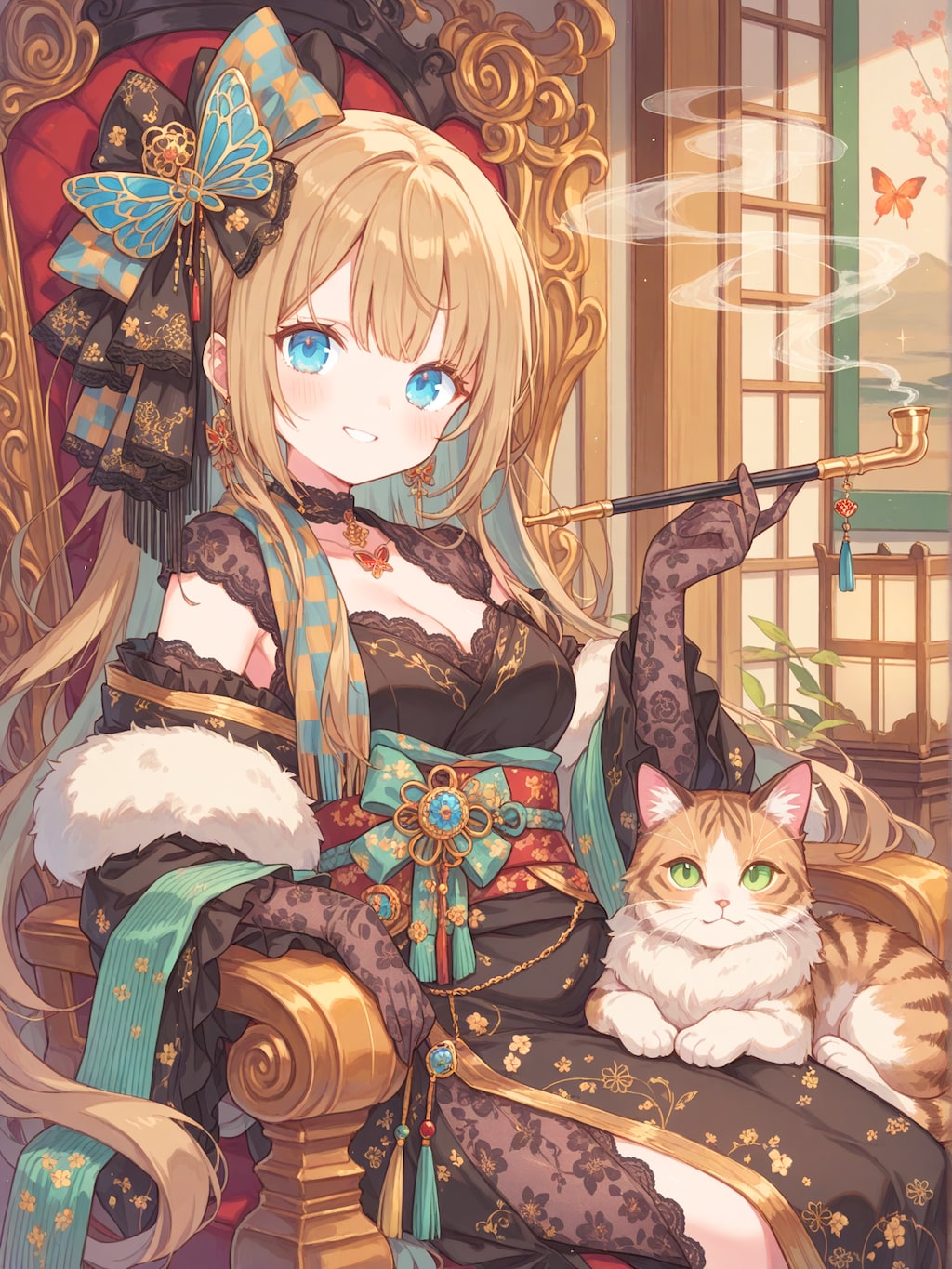 優雅に燻るキセルの白煙