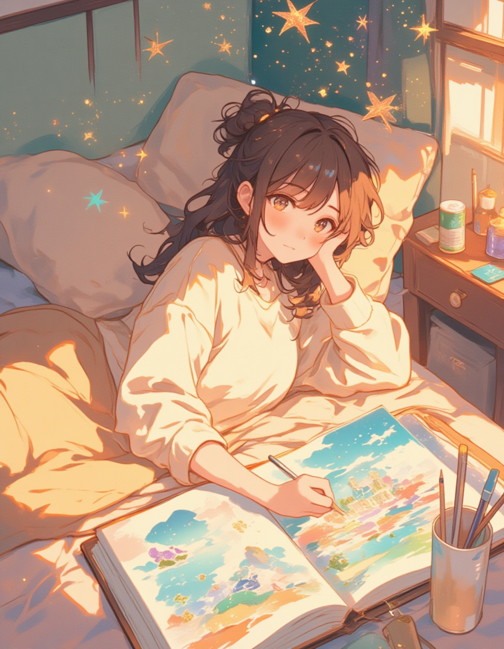 ベッドの上で紡ぐ空想のスケッチ