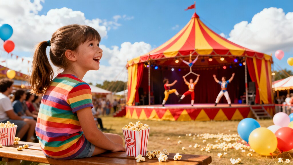 サーカスを楽しむ娘