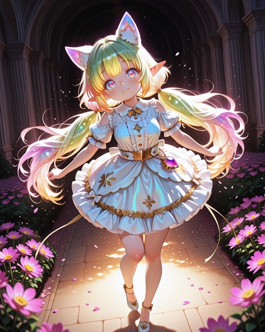 4枚）ネオン系ケモ耳エルフさん