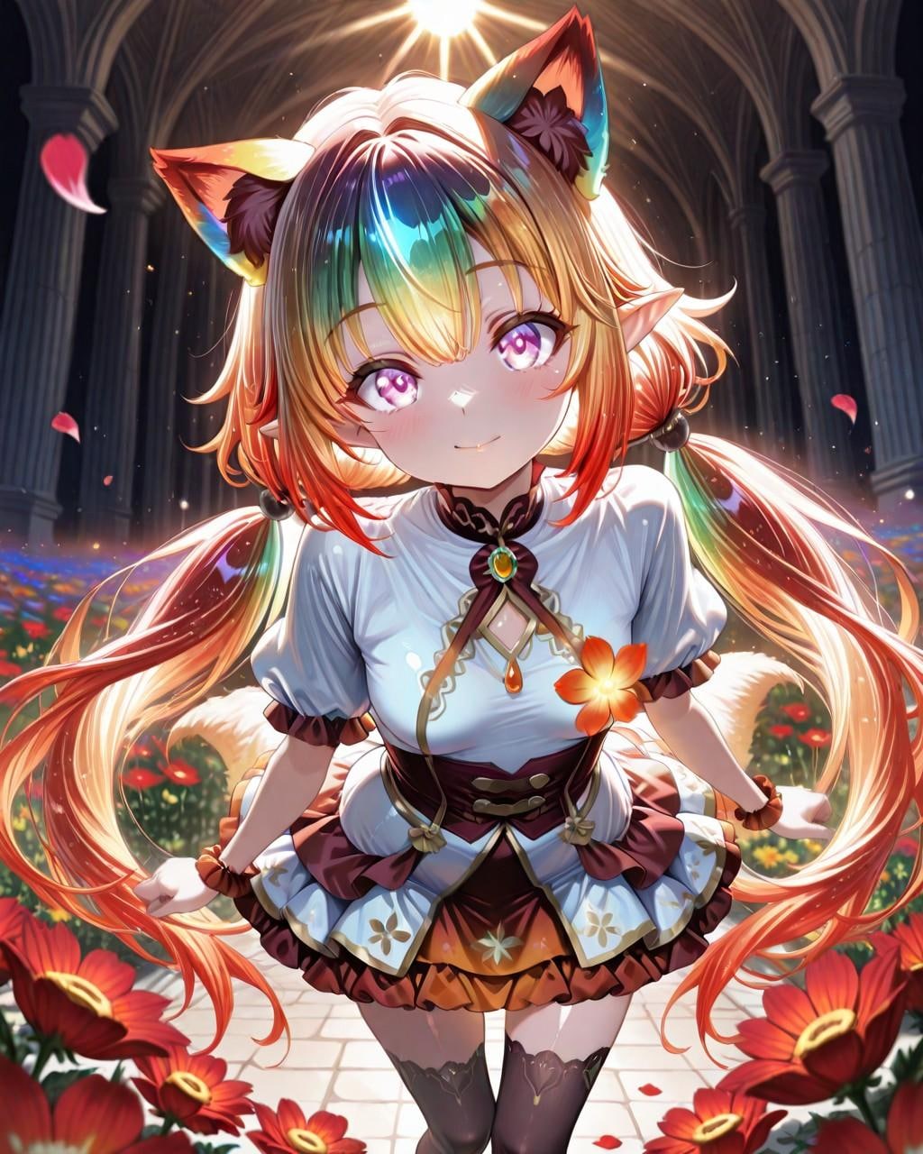 4枚）ネオン系ケモ耳エルフさん