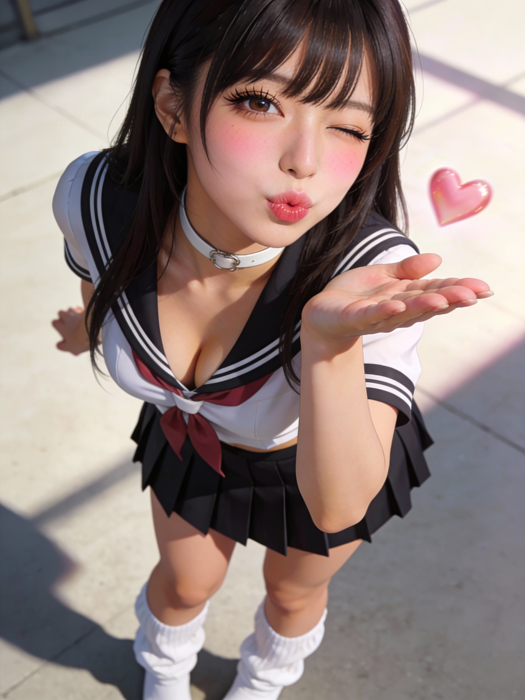 投げキスJK