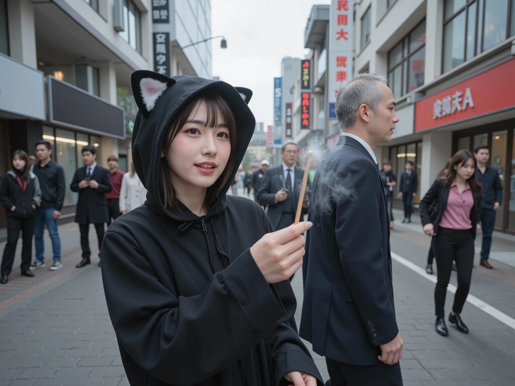 通りがかりのおじさんを猫耳化