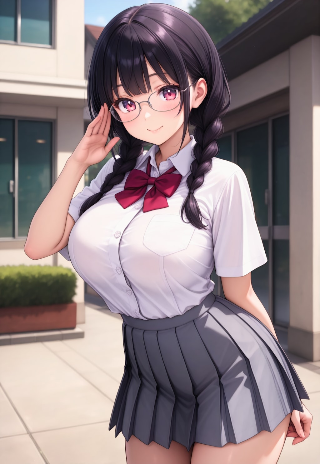 504（眼鏡三つ編み）