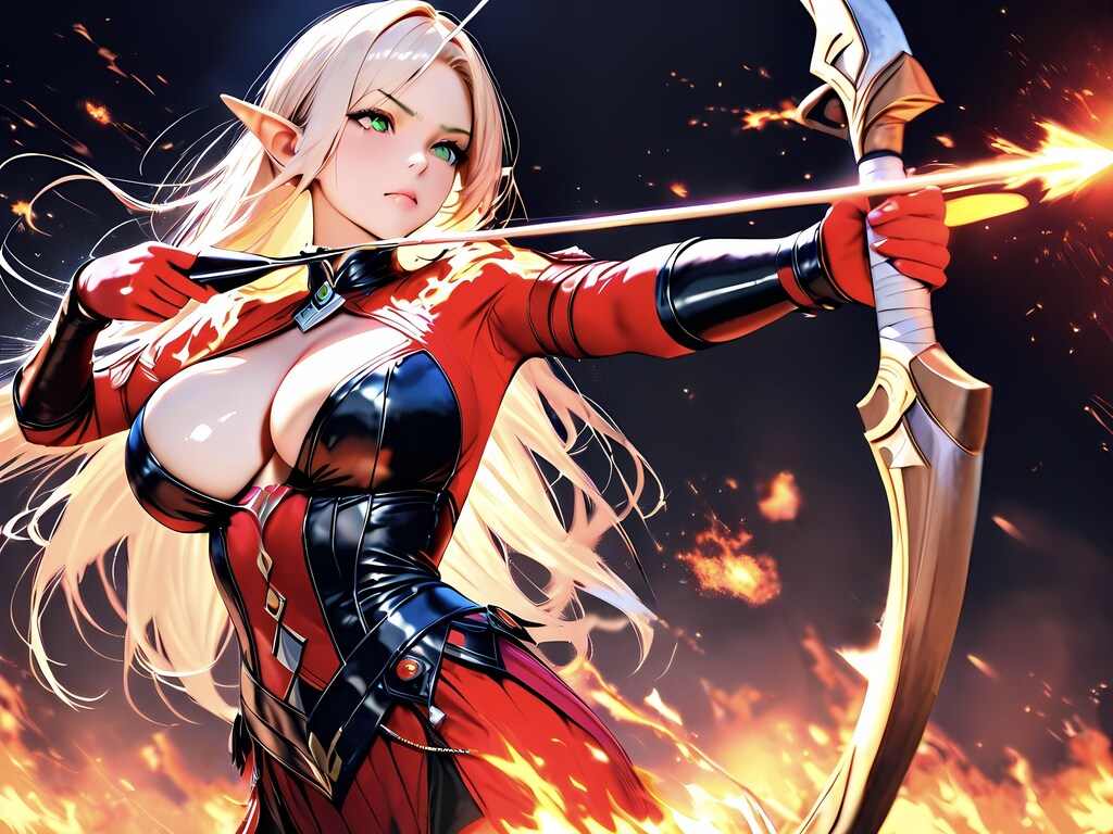 炎の弓使いエルフ