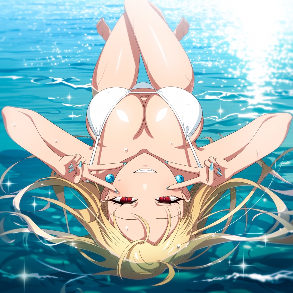 水面に浮かぶギャル