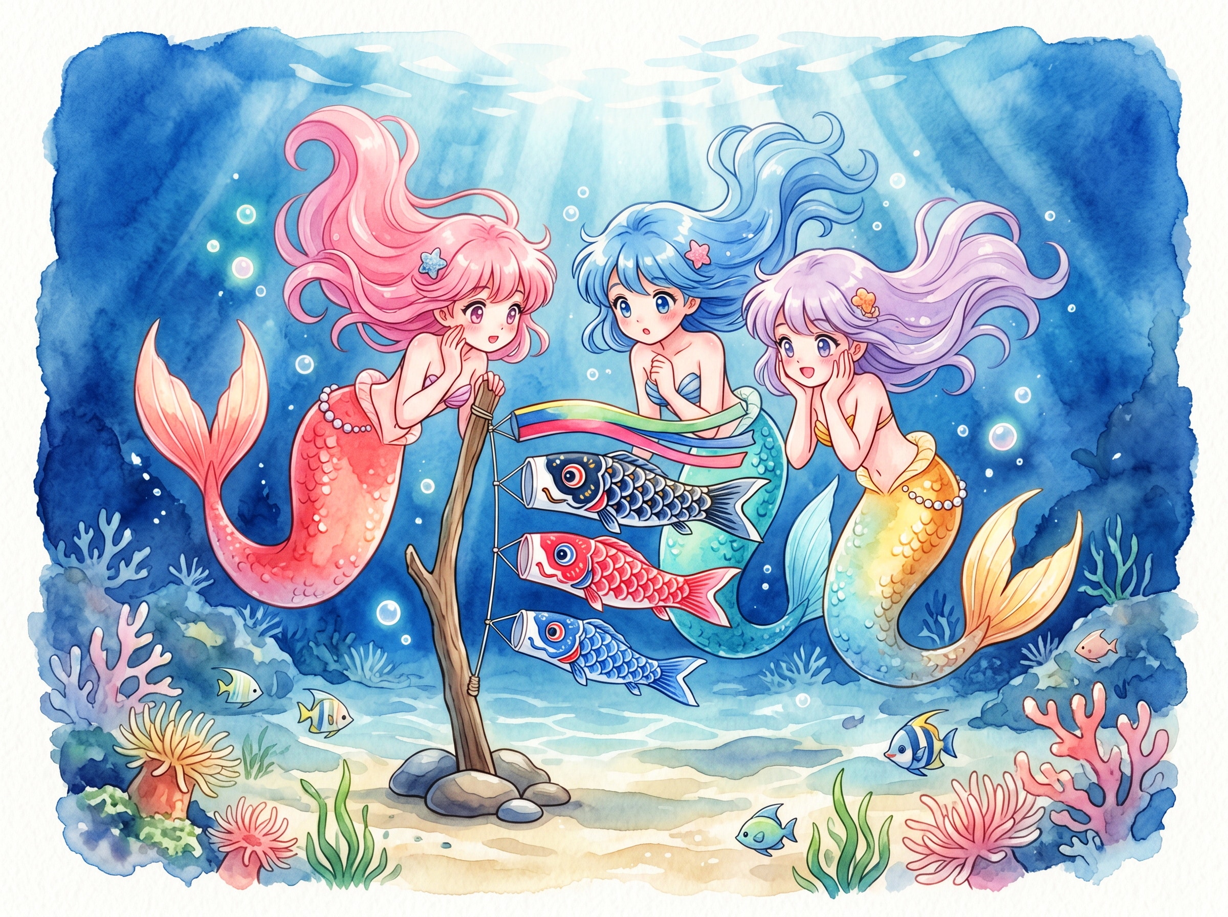 海底鯉のぼり | の人気AIイラスト・グラビア