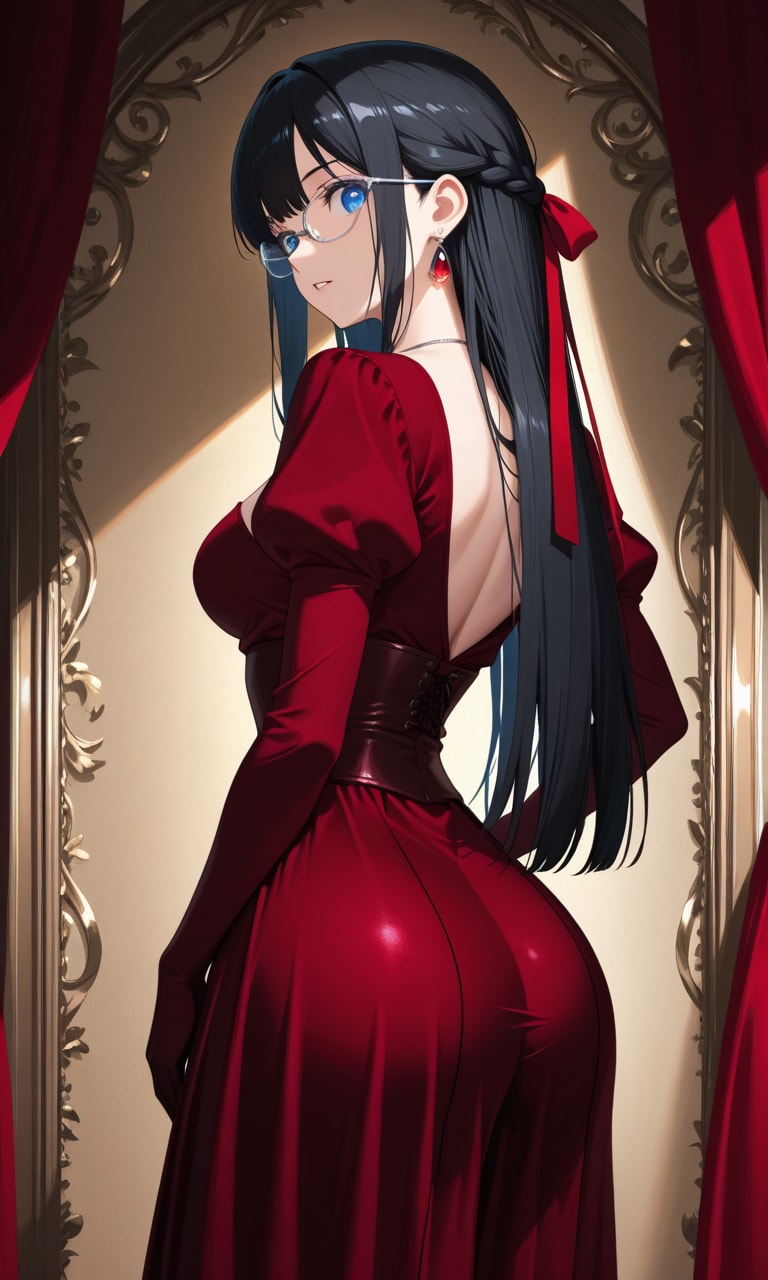 赤のドレス