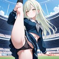 若葉睦が立ち開脚をして、色んなパンツを露出する。 4枚目