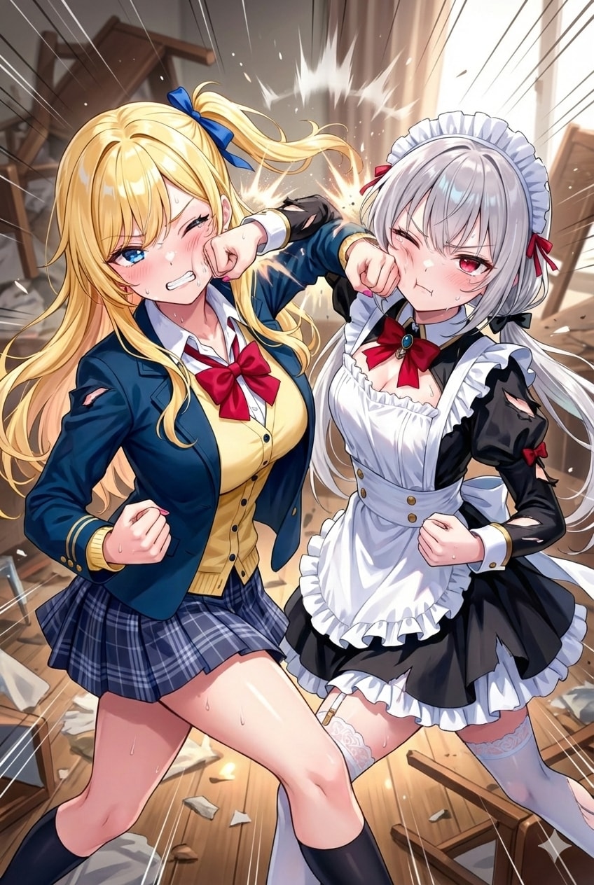 天原家のシスターズウォーズ　どつき愛編 | の人気AIイラスト・グラビア