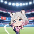 サッカーをする銀髪ちゃん 3枚目