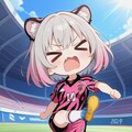 サッカーをする銀髪ちゃん 2枚目