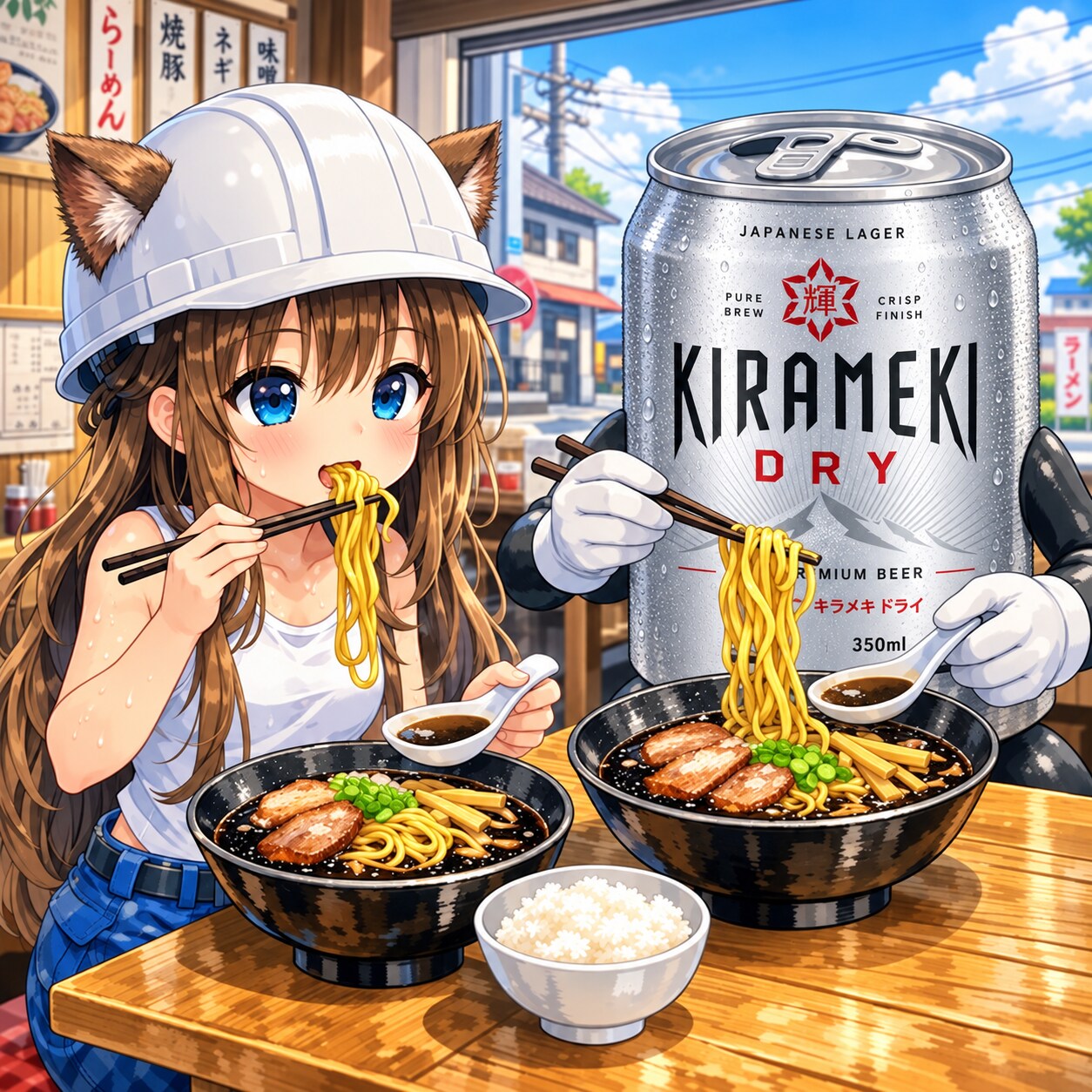 富山ブラックを食べる小さな女の子 | の人気AIイラスト・グラビア