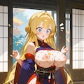 おっぱいが丸出しになっていることに気付いた、忍者になりたい金髪の女の子。 7枚目