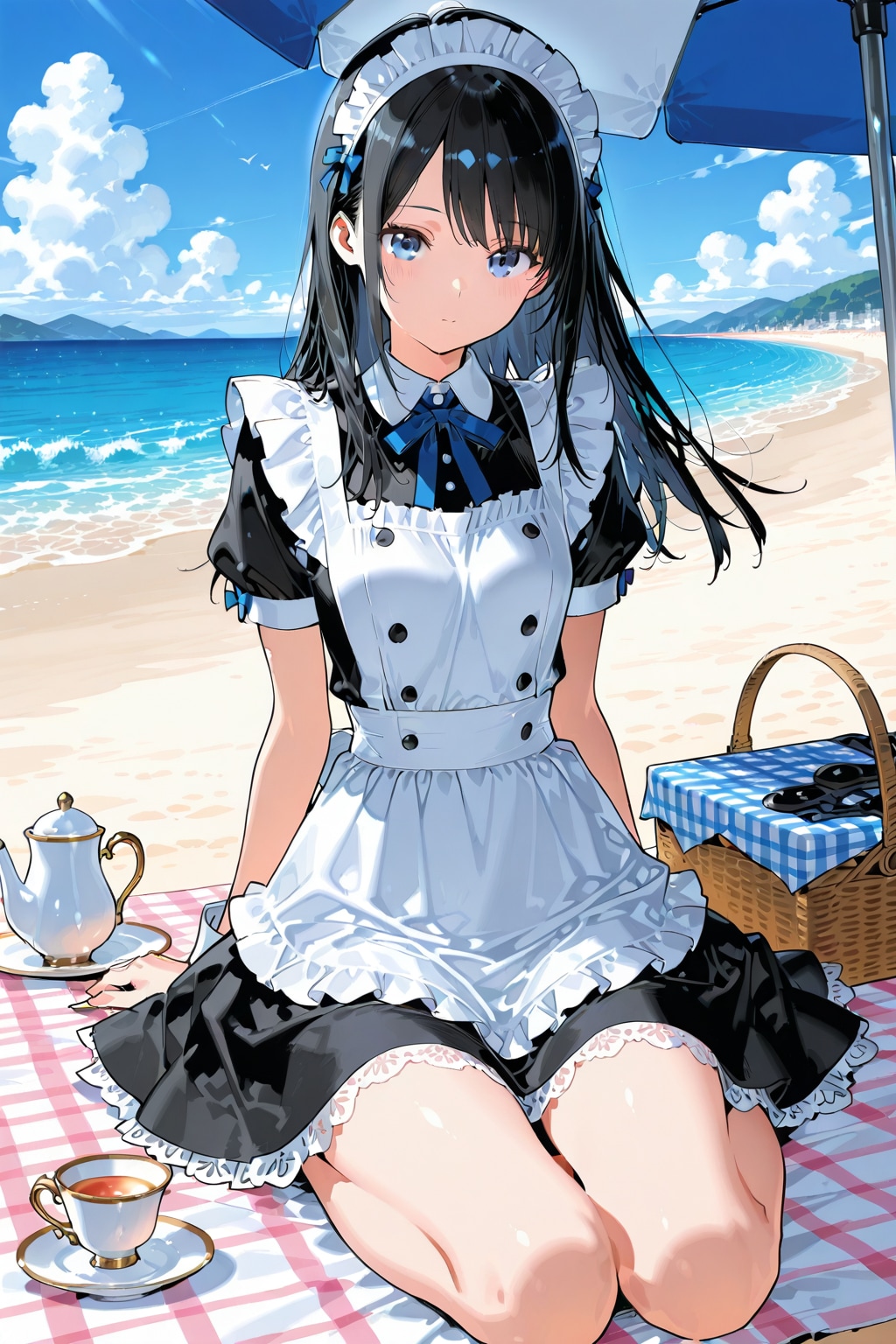 【企画：ピクニック】メイドさんとピクニック③ | の人気AIイラスト・グラビア
