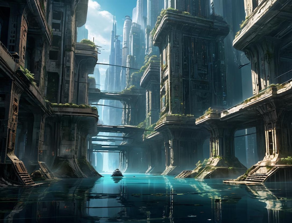 水没した巨大都市