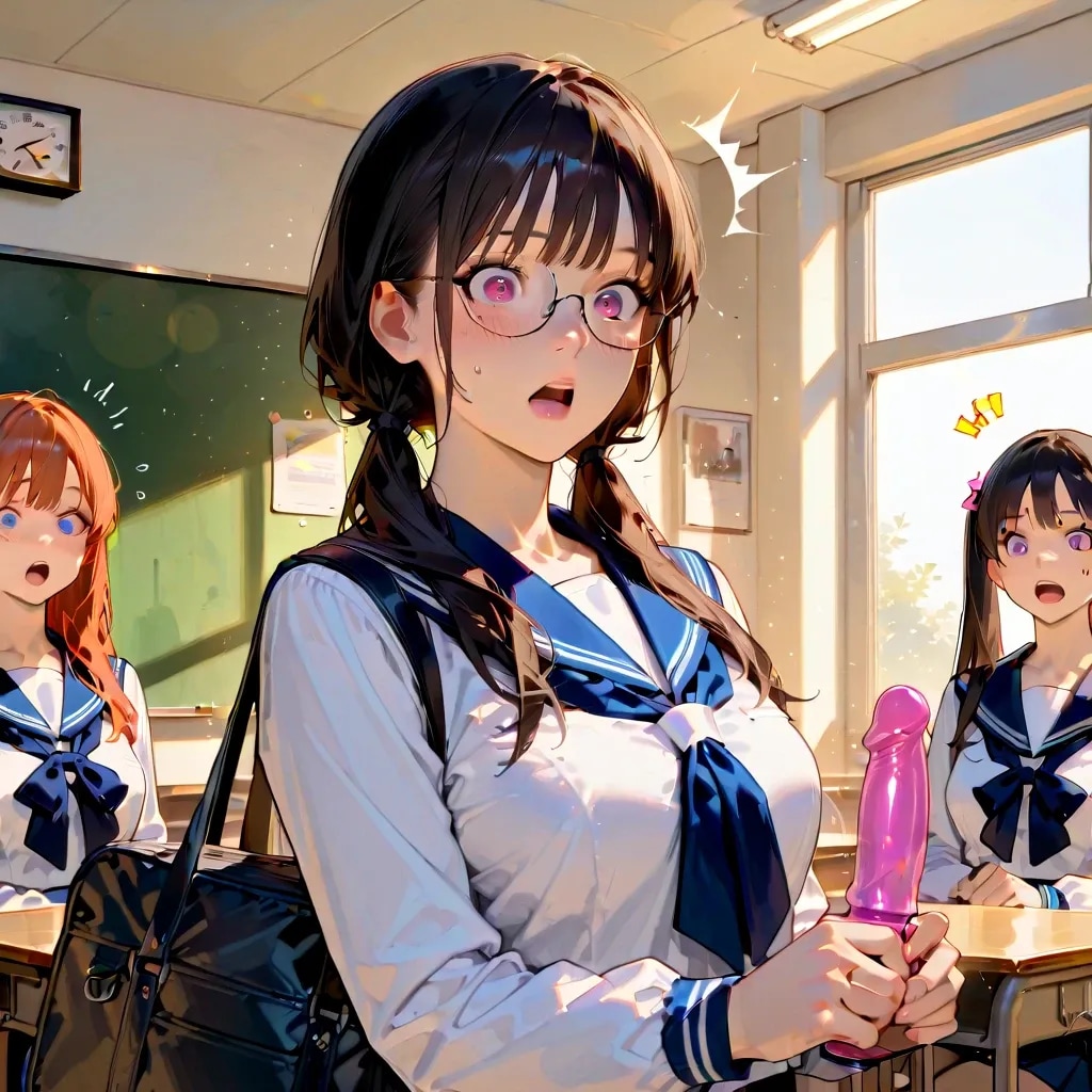 眼鏡ドジっ娘が実は...
