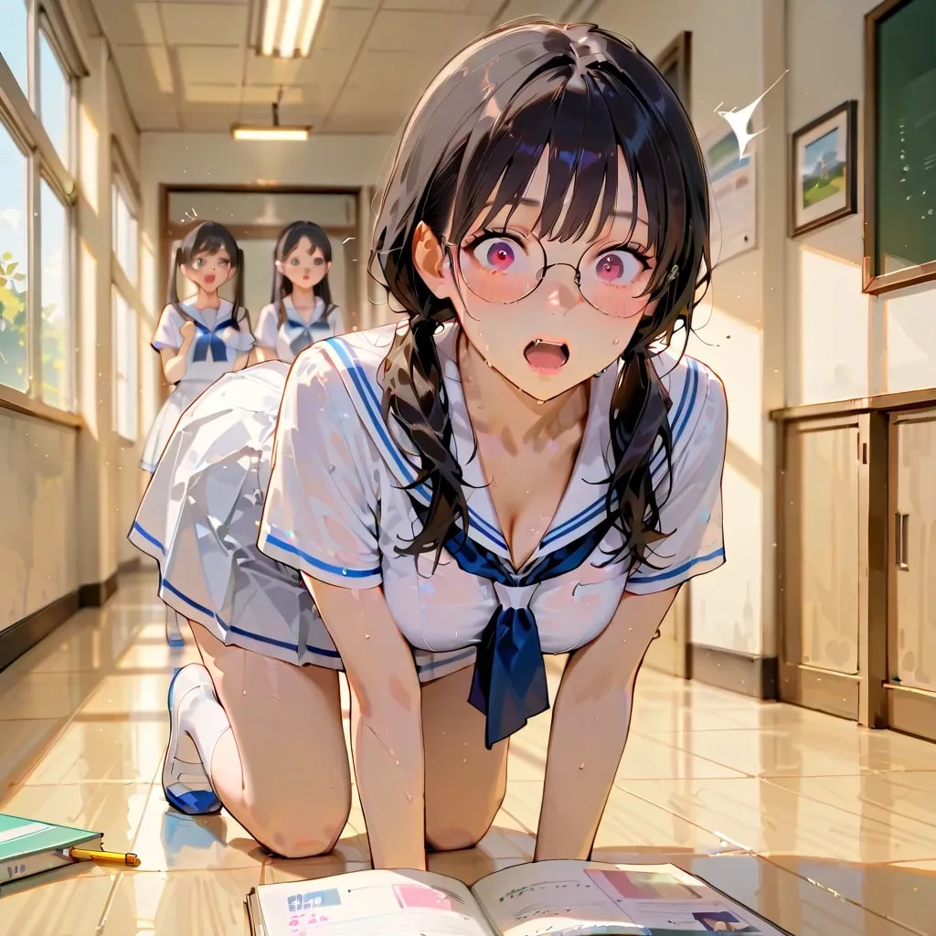 眼鏡ドジっ娘が実は...