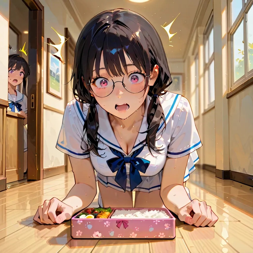 眼鏡ドジっ娘が実は...