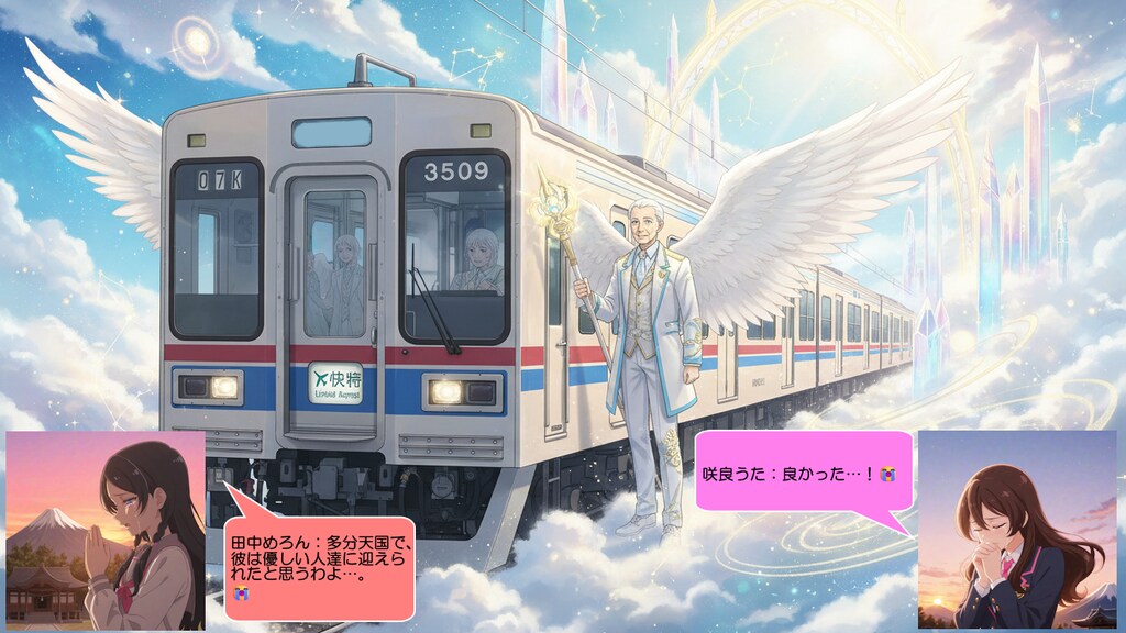 咲良うた、寺院の前で先輩の冥福を祈る