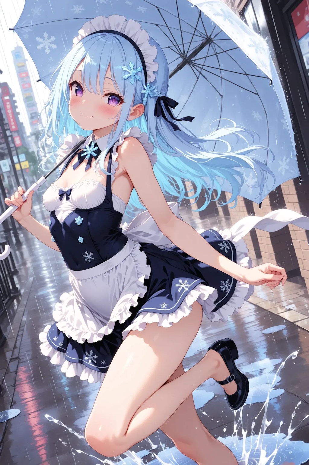 雨でもキュートなスーパーメイド💓