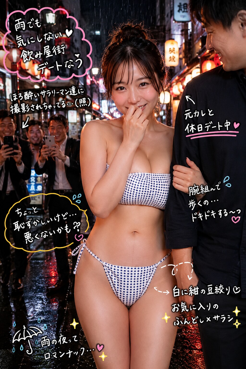 元カレと照れながらデートしているフンドシ娘